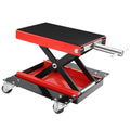 Garvee Motorcycle Scissor Lift Jack - 1100 lbs Capacity Scissor Jack with Dolly and Hand Crank, Ideal for ATVs and Dirt Bikes