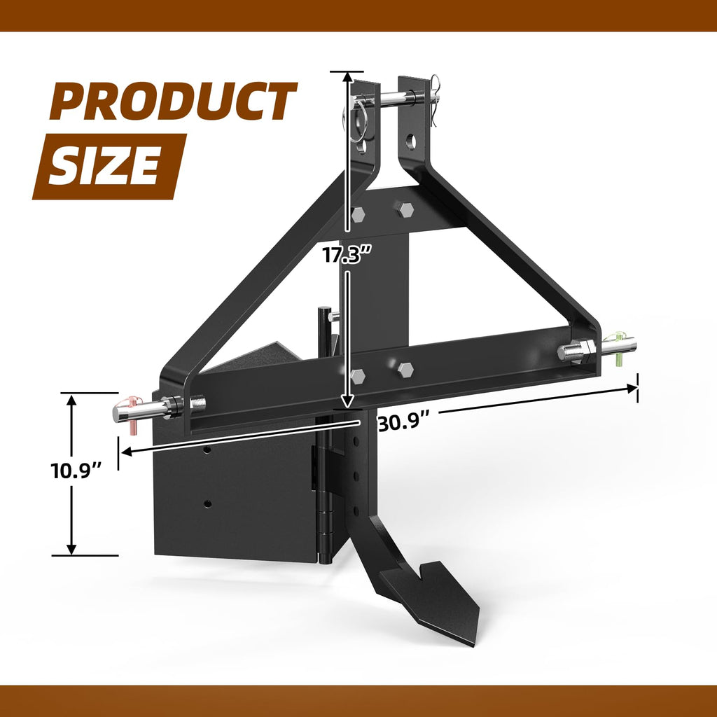 Garvee Middle Buster for 3 Point Hitch Tractors, Heavy Duty Steel Plow, Durable Furrower & Plow Blades, Easy Install, Rust-Proof, Suitable for Farming & Gardening