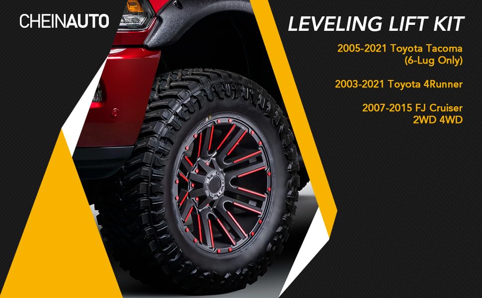 Garvee 2.0" Tacoma Front Leveling Kits, Front Strut Spacers 2 inch Lift Kit Compatible w/ 2005-2021 Tacoma (6-Lug Only), 2003-2021 4Runner, 2007-2015 FJ Cruiser 2WD 4WD