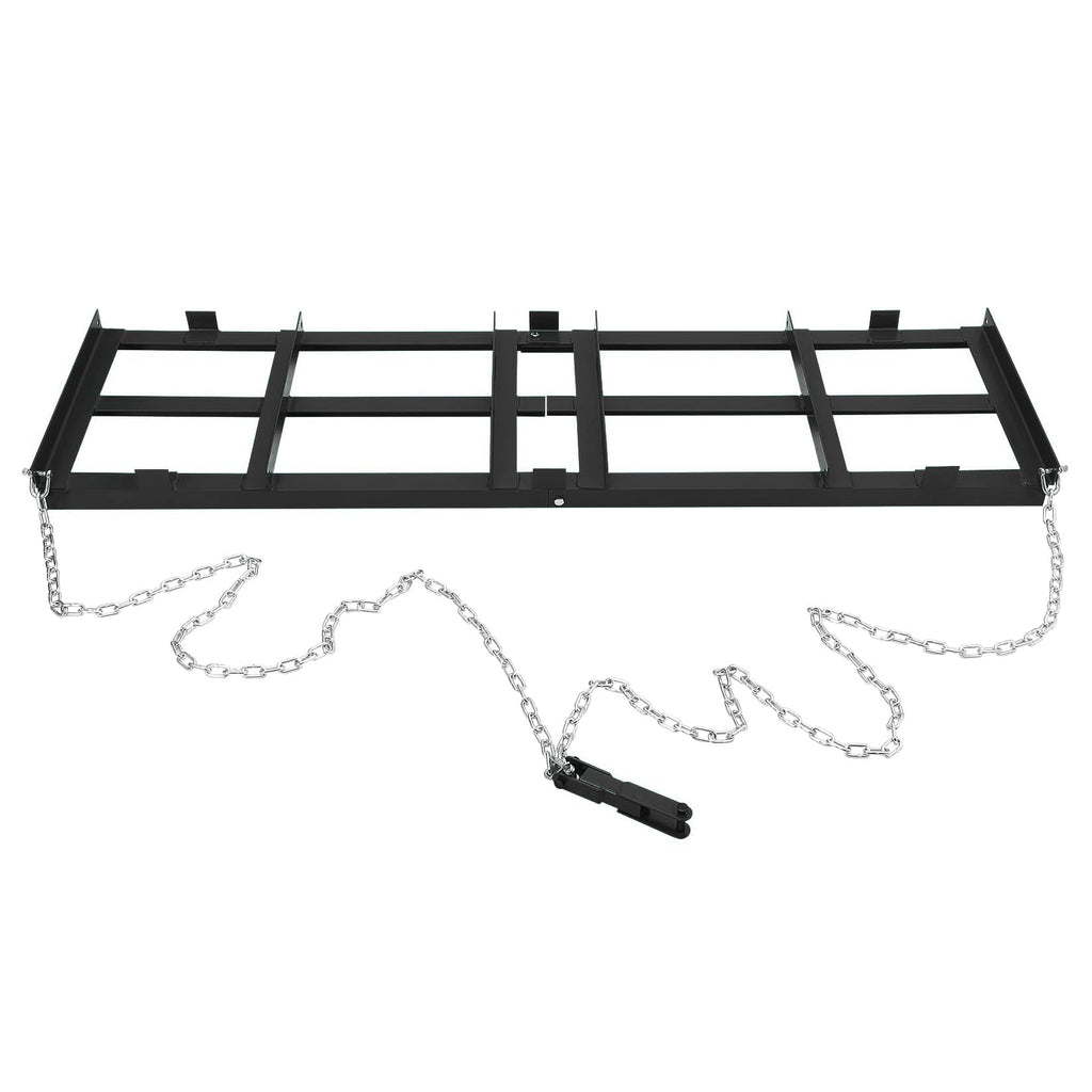 Garvee 8FT Drag Harrow Driveway Grader, Heavy Duty Power Rake, Driveway Drag for Gravel W/ 6 FT Chain, Tow Behind Lawn Rake for ATV, UTV, Tractor, Mower, Land Leveler for Gravel, Sand, Soil, Hay