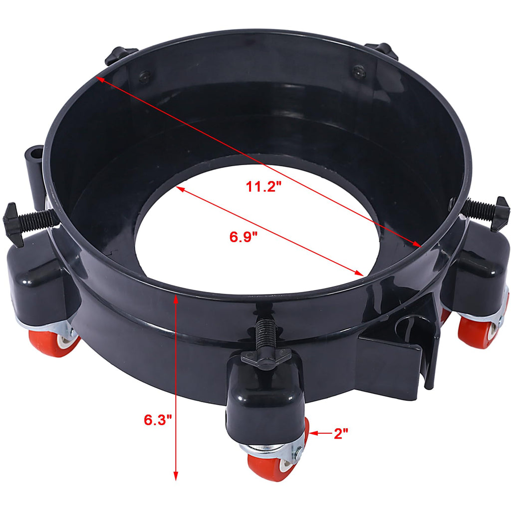 Garvee 11.2 Inch Bucket Dolly 5 Gallon Heavy Duty Detailing Cart with 5 Rolling Swivel Casters 360 Degree Turning for Shop Garage Bottomless