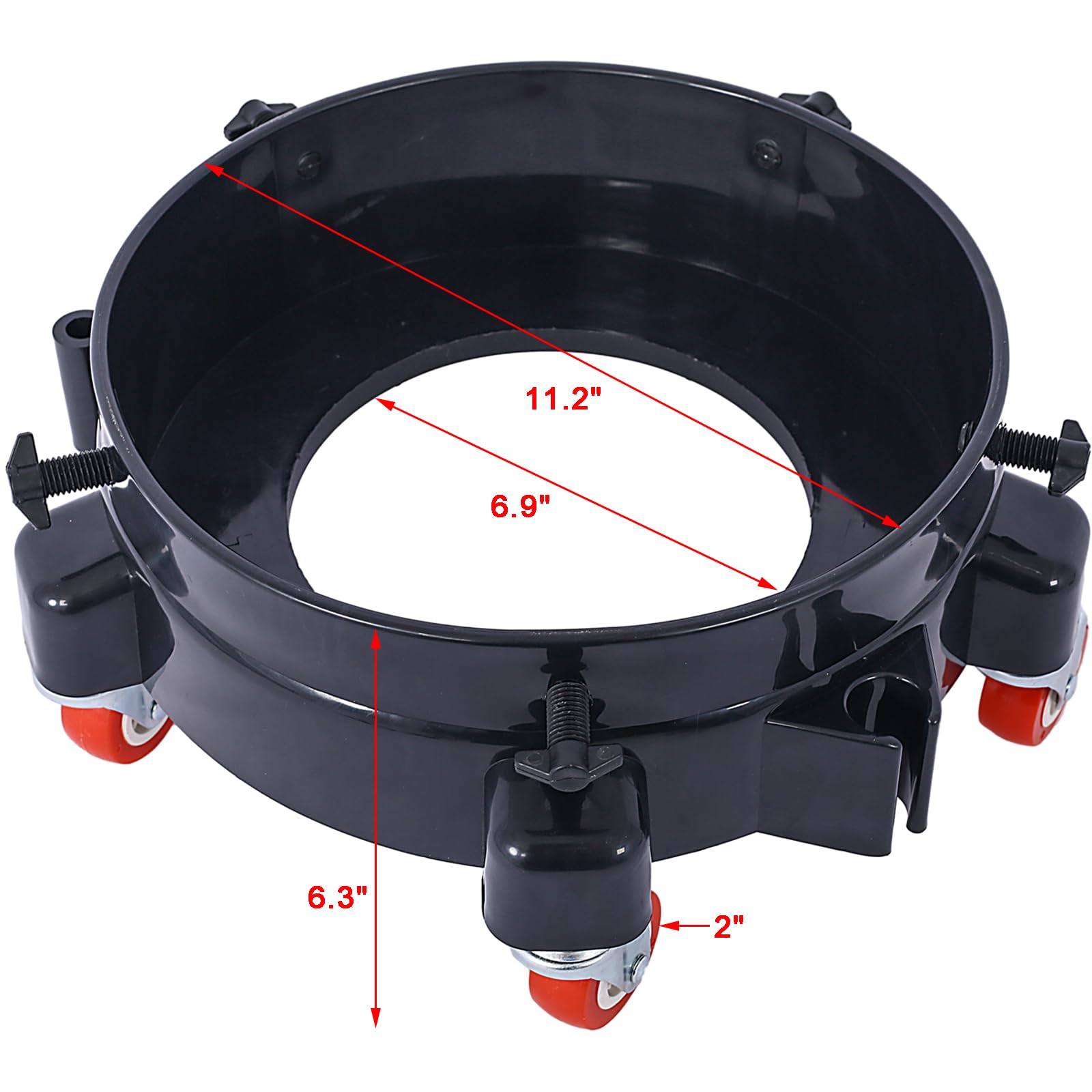 Garvee 11.2 Inch Bucket Dolly 5 Gallon Heavy Duty Detailing Cart with 5 Rolling Swivel Casters 360 Degree Turning for Shop Garage Bottomless