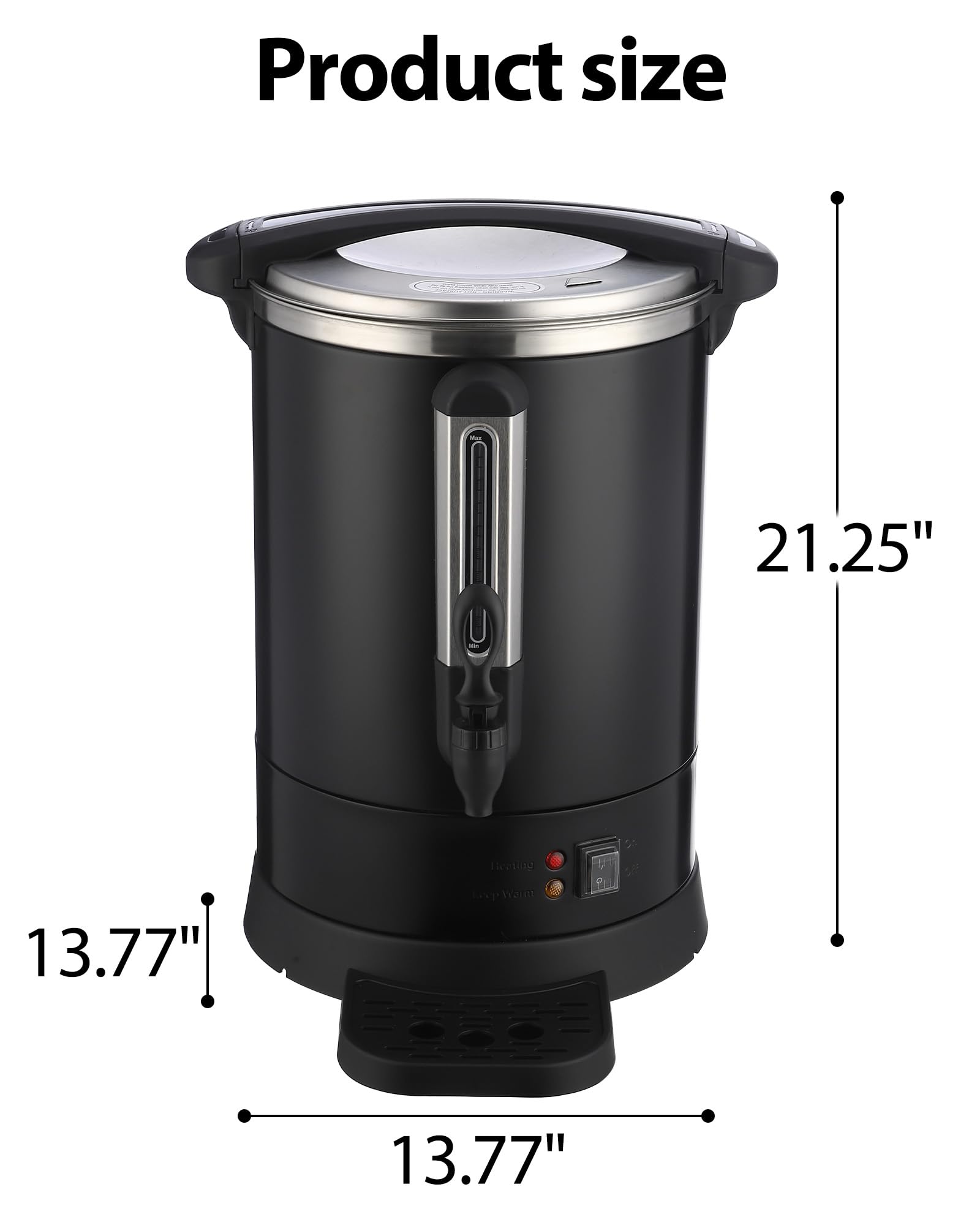 Garvee 12L(80Cup) Coffee Pot, Hot Water Dispenser with Percolator, Stainless Steer Hot Beverage Thermos