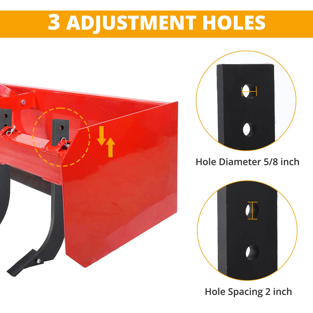 Garvee 16 Inch Box Blade Shank 3 Holes Scarifier, 5 Pack Ripper Set