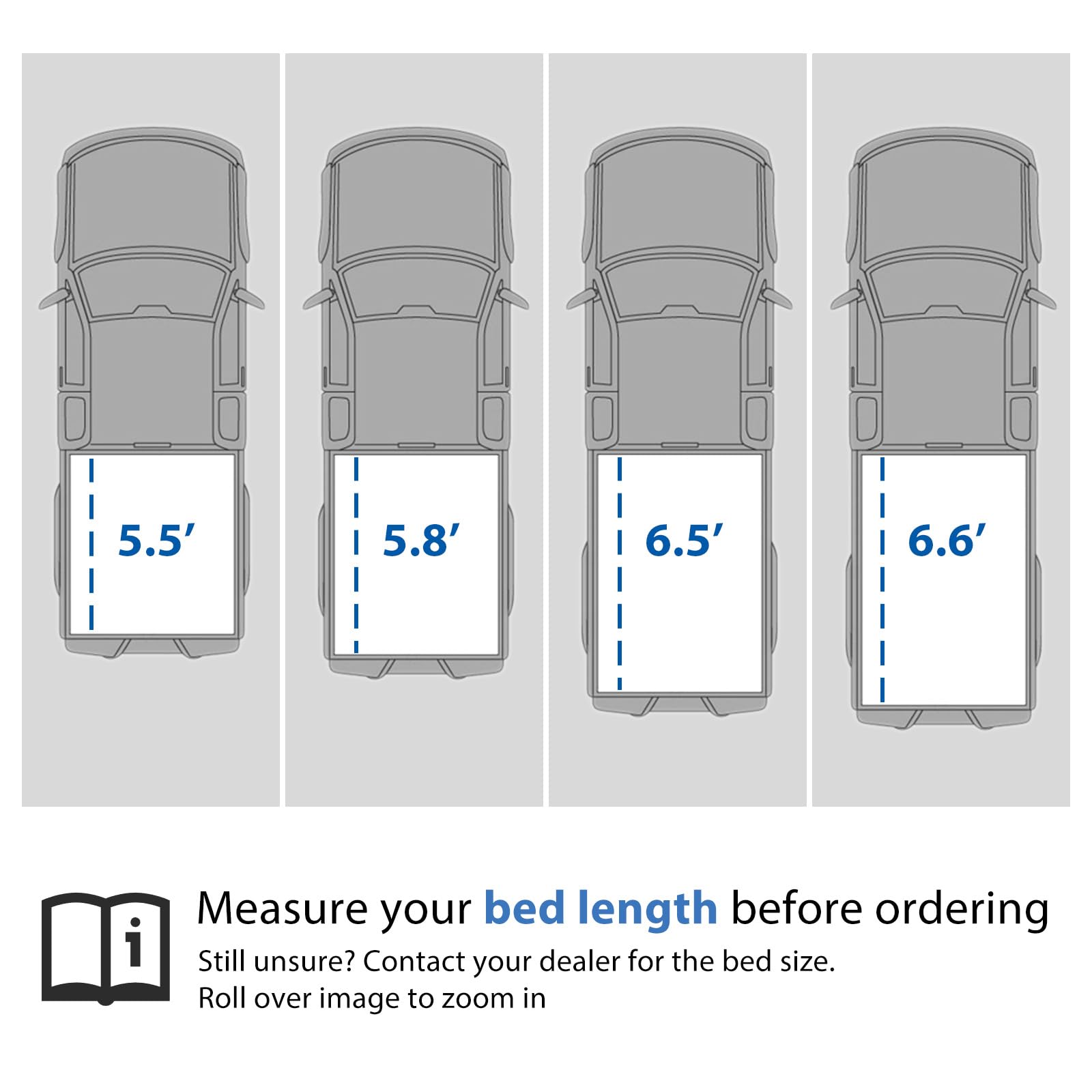 Garvee Soft Tri-Fold Truck Bed Cover for Ford 09-14 F-150, 5.5FT Bed, All-Weather Tonneau Cover, Black