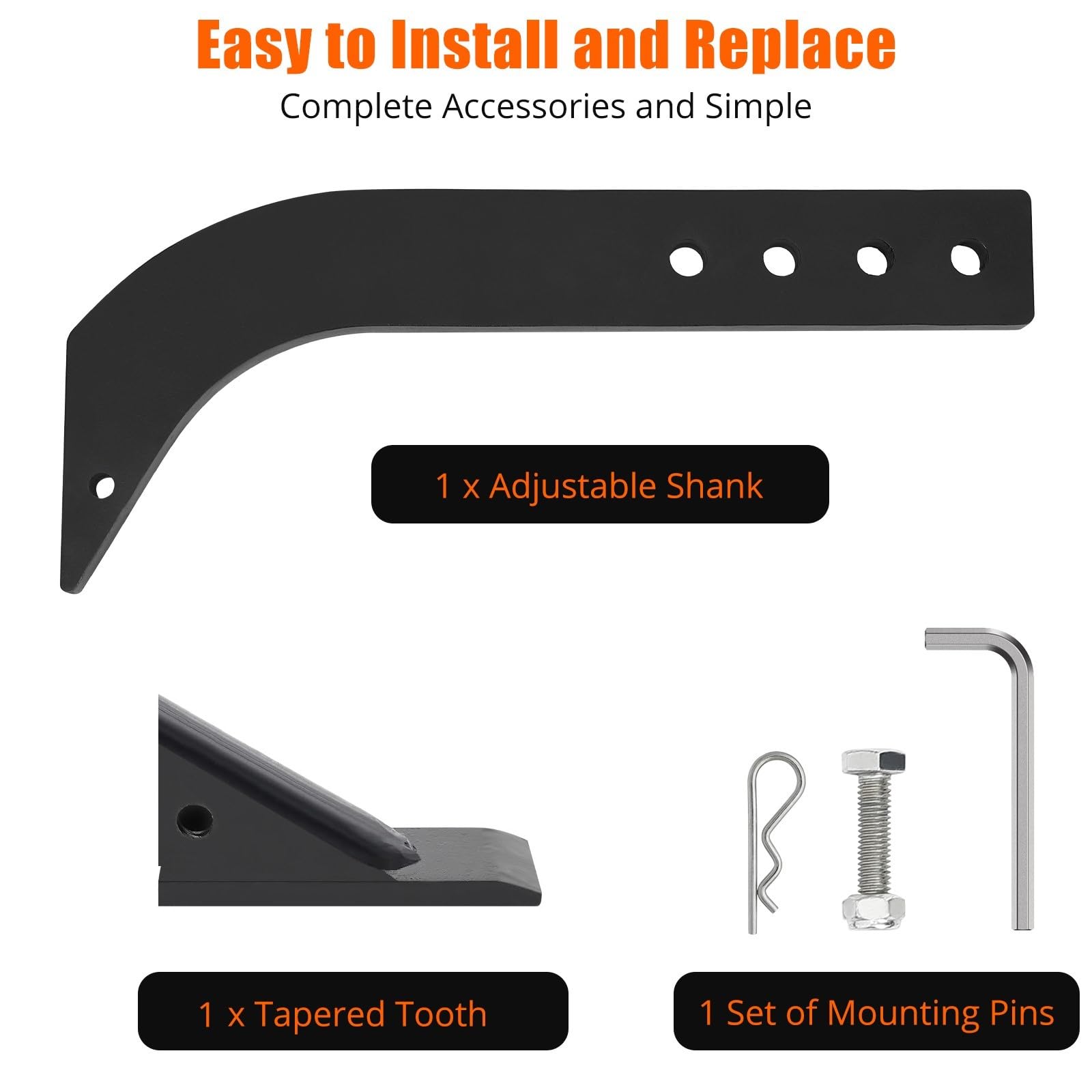 Garvee Box Blade for Tractor + 16 Inch Ripper Shanks + Adjustable Handle + Heavy-Duty Steel + Anti-Rust Coating + 4 Holes for Adjustment + Tillage and Grass Leveling