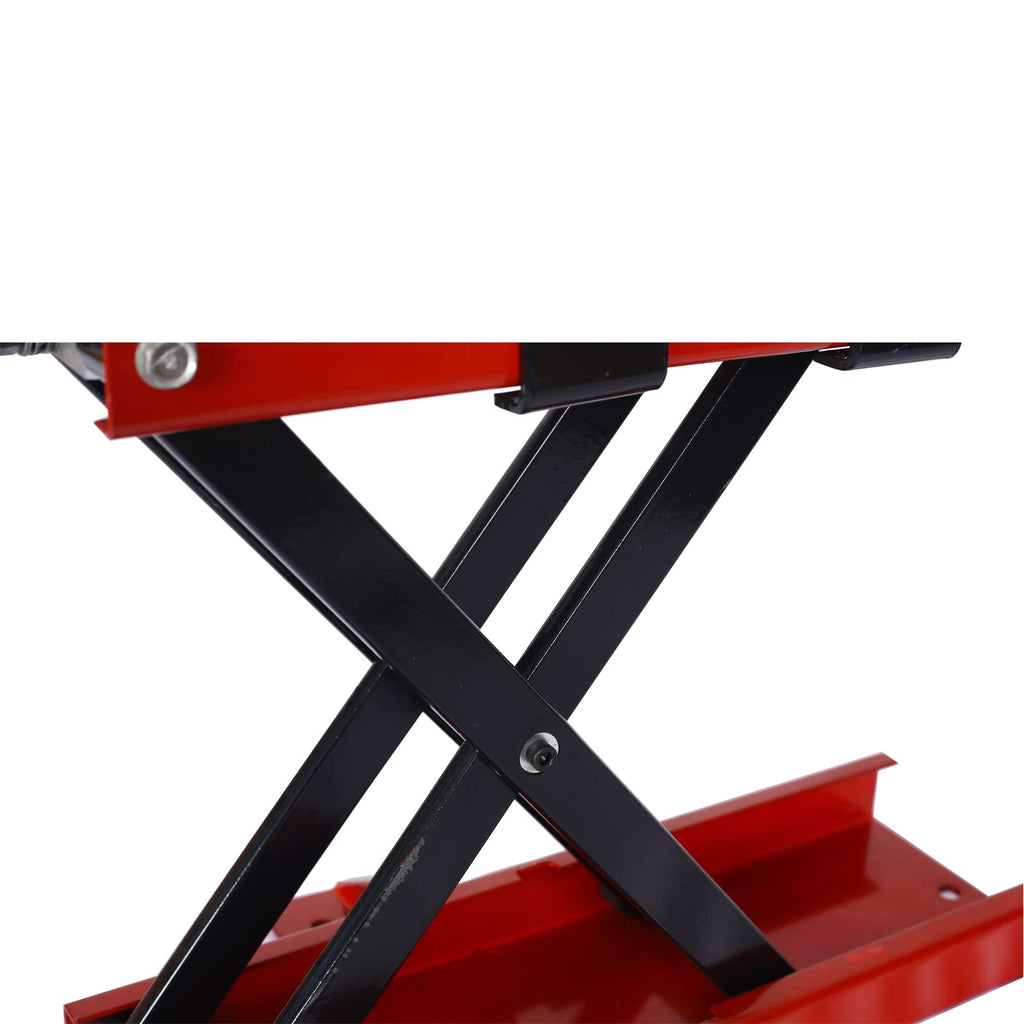 Garvee Motorcycle ATV Scissor Lift Jack 1100 Lbs Capacity Red 1 Jack for Garage Repair Center