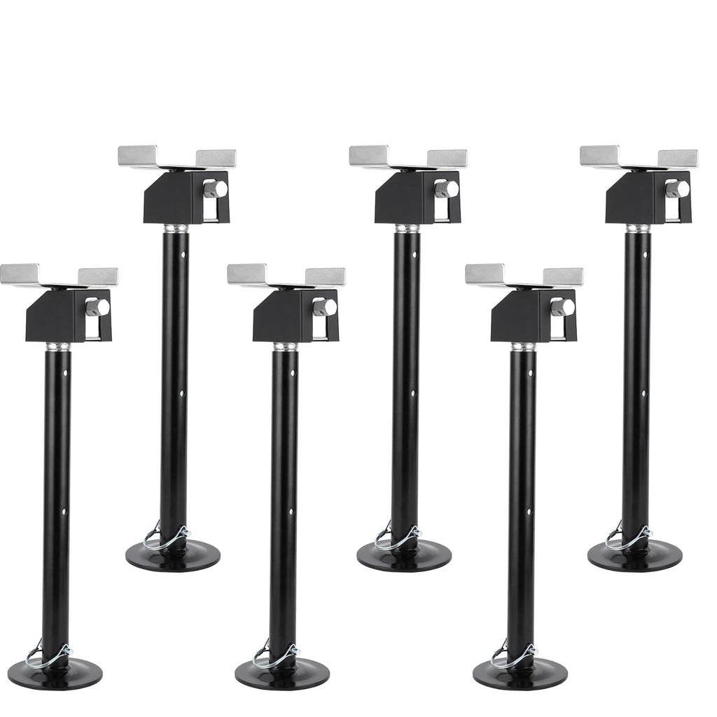 Garvee 6 Pack RV Slide Out Support Jacks, Each Supports 5000 lbs, Adjustable Height from 21.06" to 49", Heavy-Duty Steel RV Stabilizer Jacks for Camper, Black
