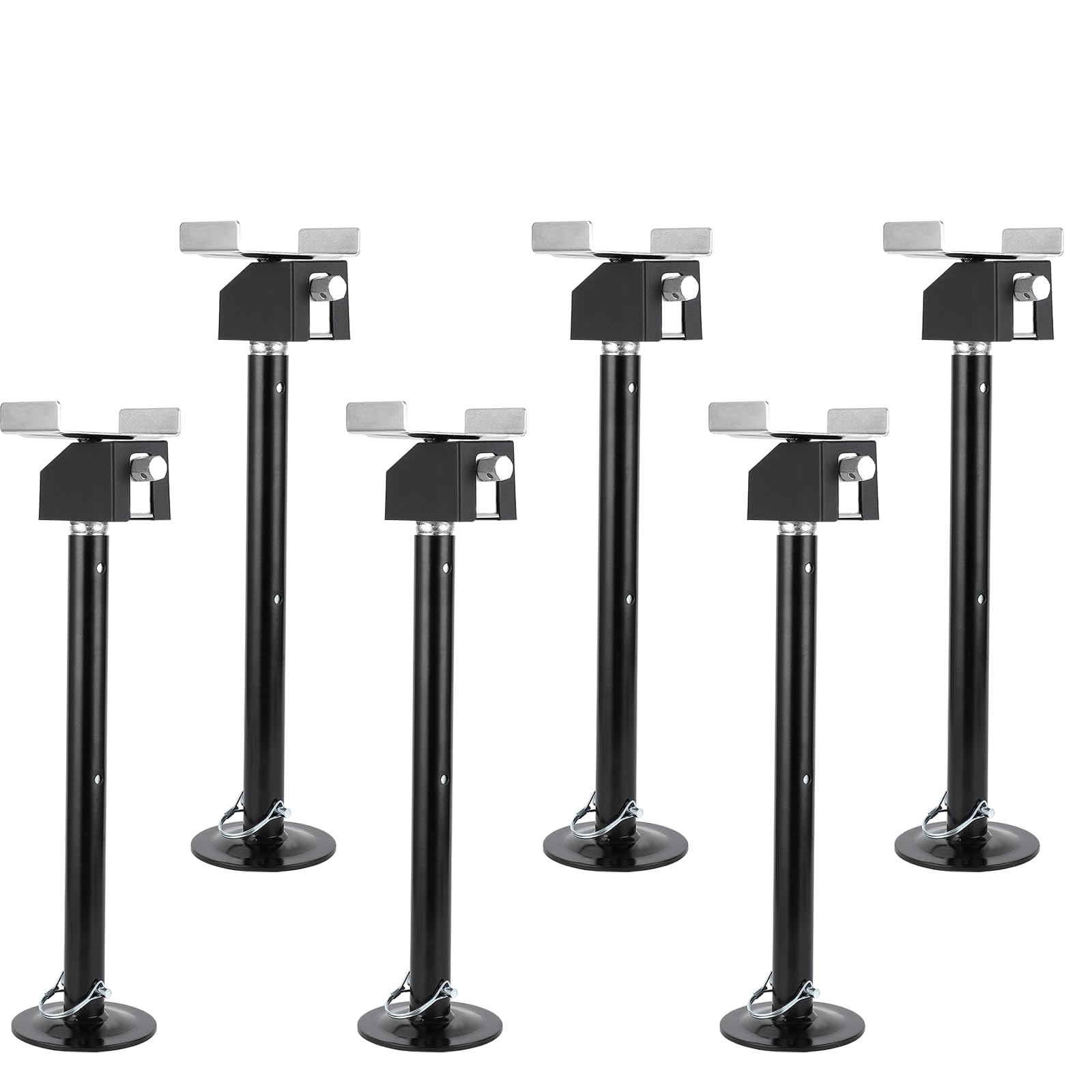 Garvee 6 Pack RV Slide Out Support Jacks, Each Supports 5000 lbs, Adjustable Height from 21.06" to 49", Heavy-Duty Steel RV Stabilizer Jacks for Camper, Black