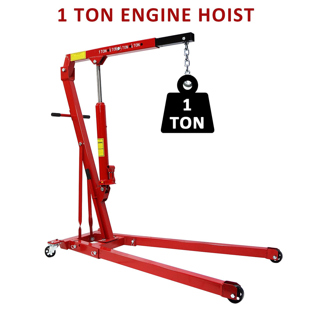 Garvee 1 Ton Folding Engine Hoist, 2200 LBS Lift for Shop Use