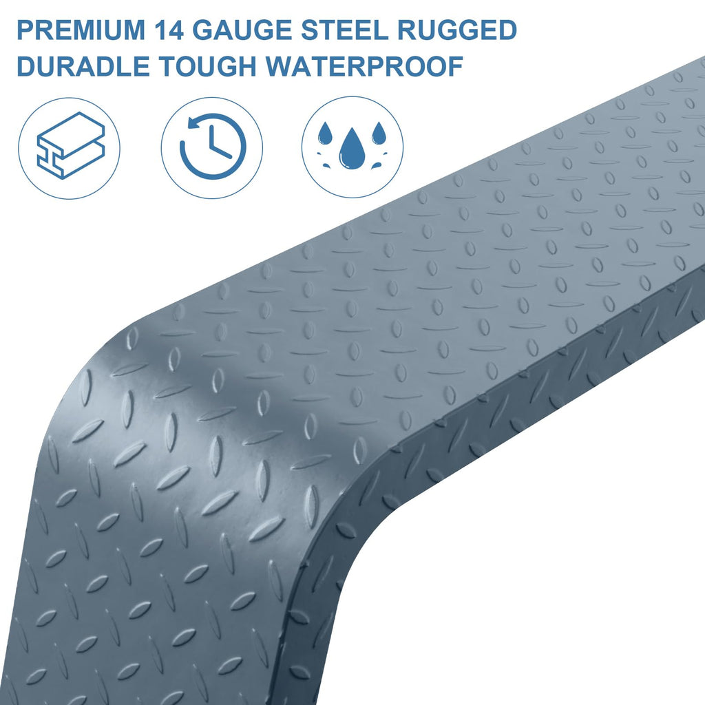 Garvee Trailer Fenders,2 Pack Tandem Axle Trailer Fenders Fit 13"-15" Tires,Heavy Duty Steel Double Axle Trailer Fenders Car Hauler Trailer,Cargo Trailer,Utility Trailer,Landscape Trailer Silver