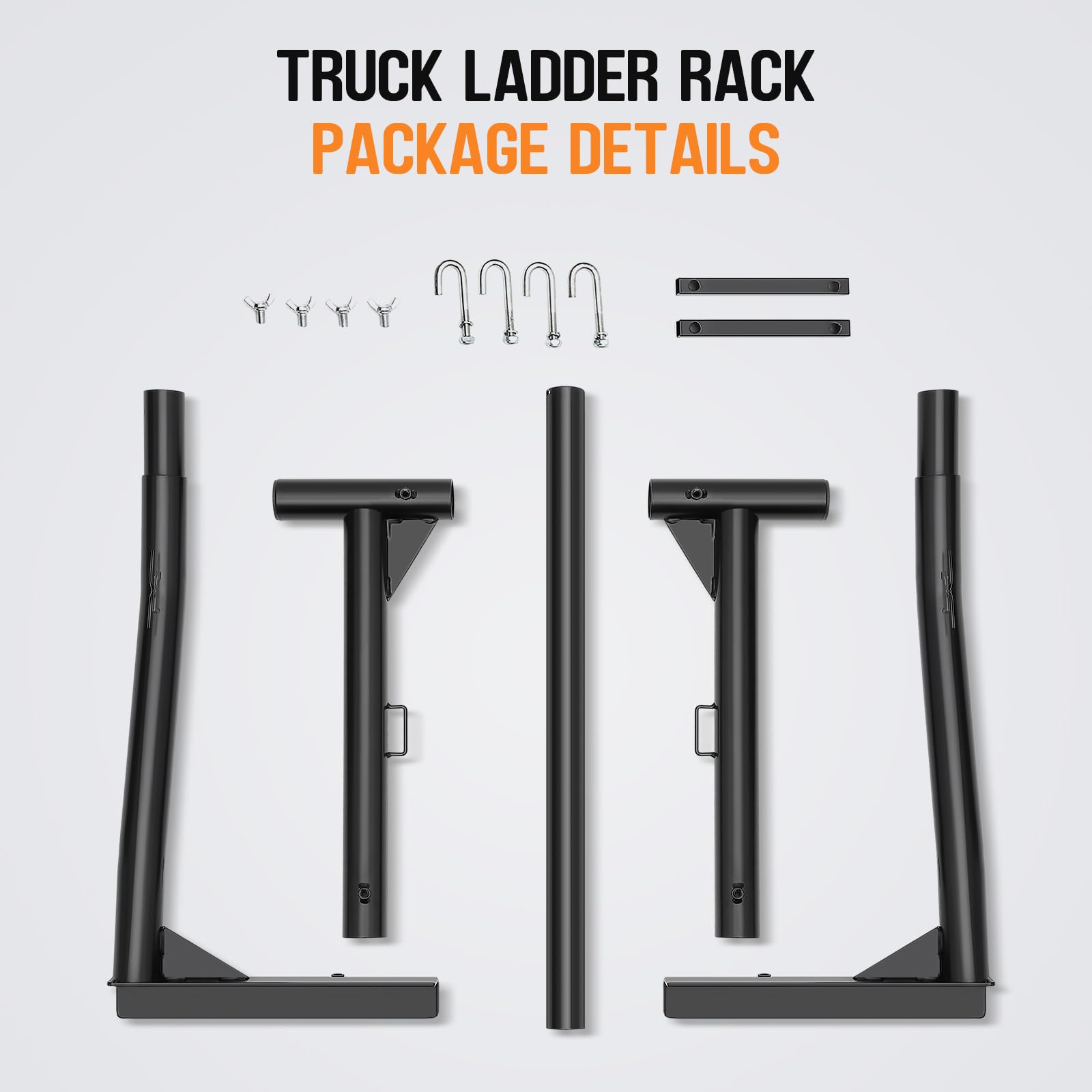 Garvee Truck Ladder Rack, Adjustable Steel Truck Bed Rack, Extendable 46"-71", 800 lbs Capacity, Universal Fit for Pickup Trucks, Ideal for Canoes, Surfboards, Ladders, Lumber, and Tents