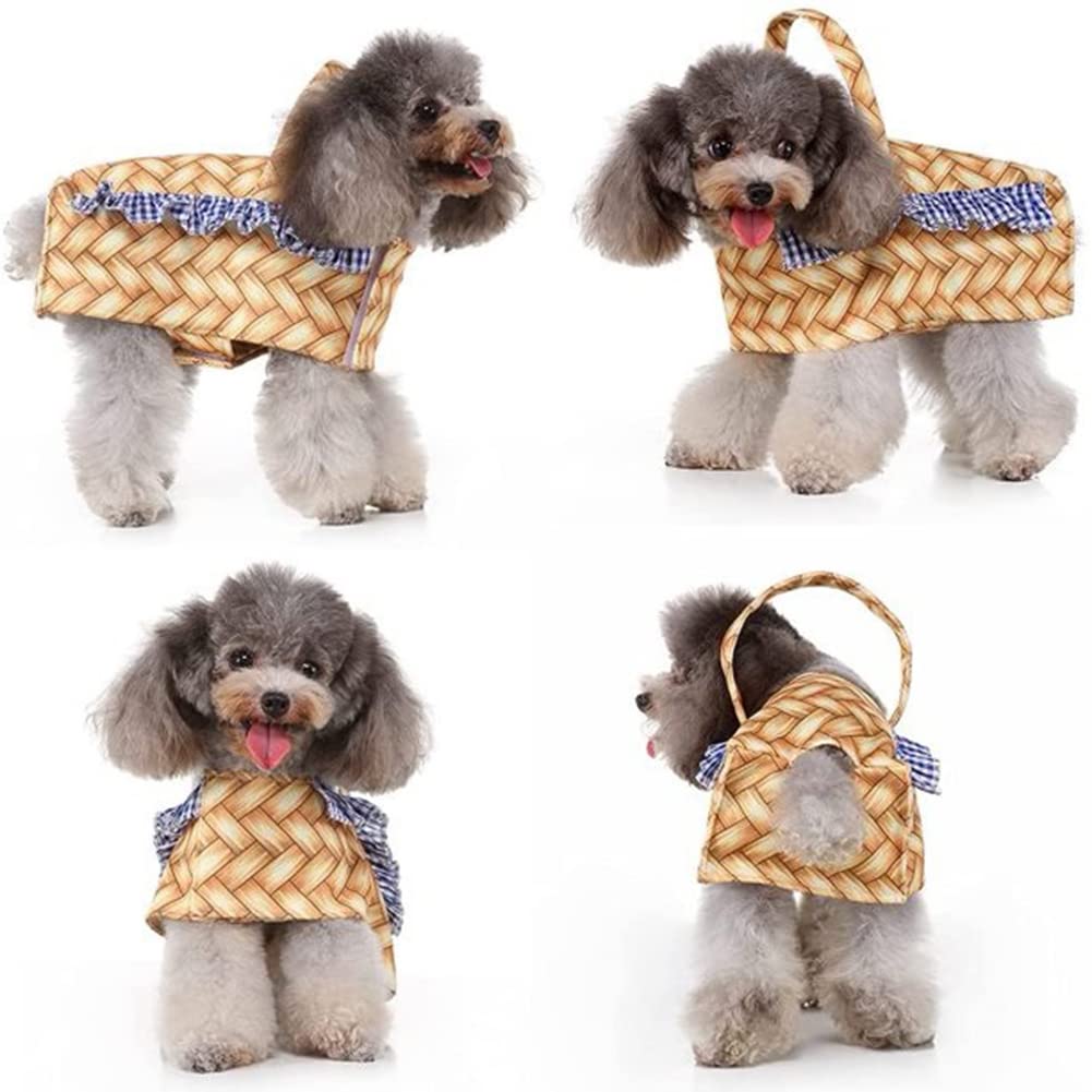 Garvee Dog Costumes Pet Dog Basket Costumes Funny Dress Up Clothes Pet Supplies for Halloween Christmas Birthday Party S