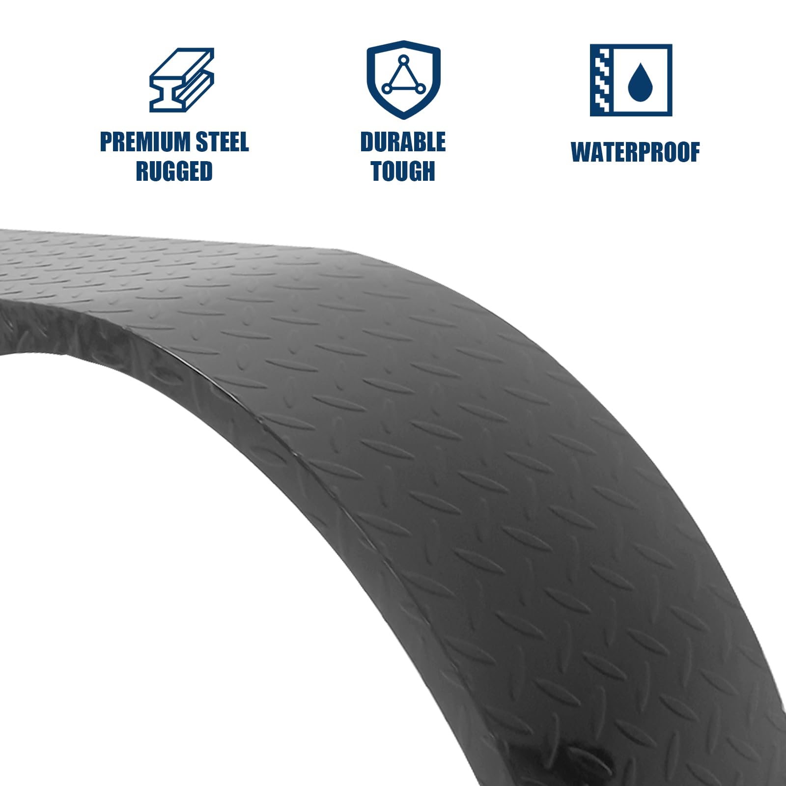 Garvee 2Pcs Trailer Fenders, 66" x 9.1" x 20" Tandem Round Trailer Fenders, Heavy Duty Steel Double Axle Trailer Fenders Compatible with 13-15 Inch Wheels, Black
