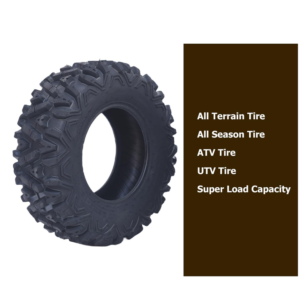 Garvee Set of 2 ATV Trail Tires 6PR Knobby Sport Tires, Tubeless - AT24x8-12-6PR TL KNIGHT
