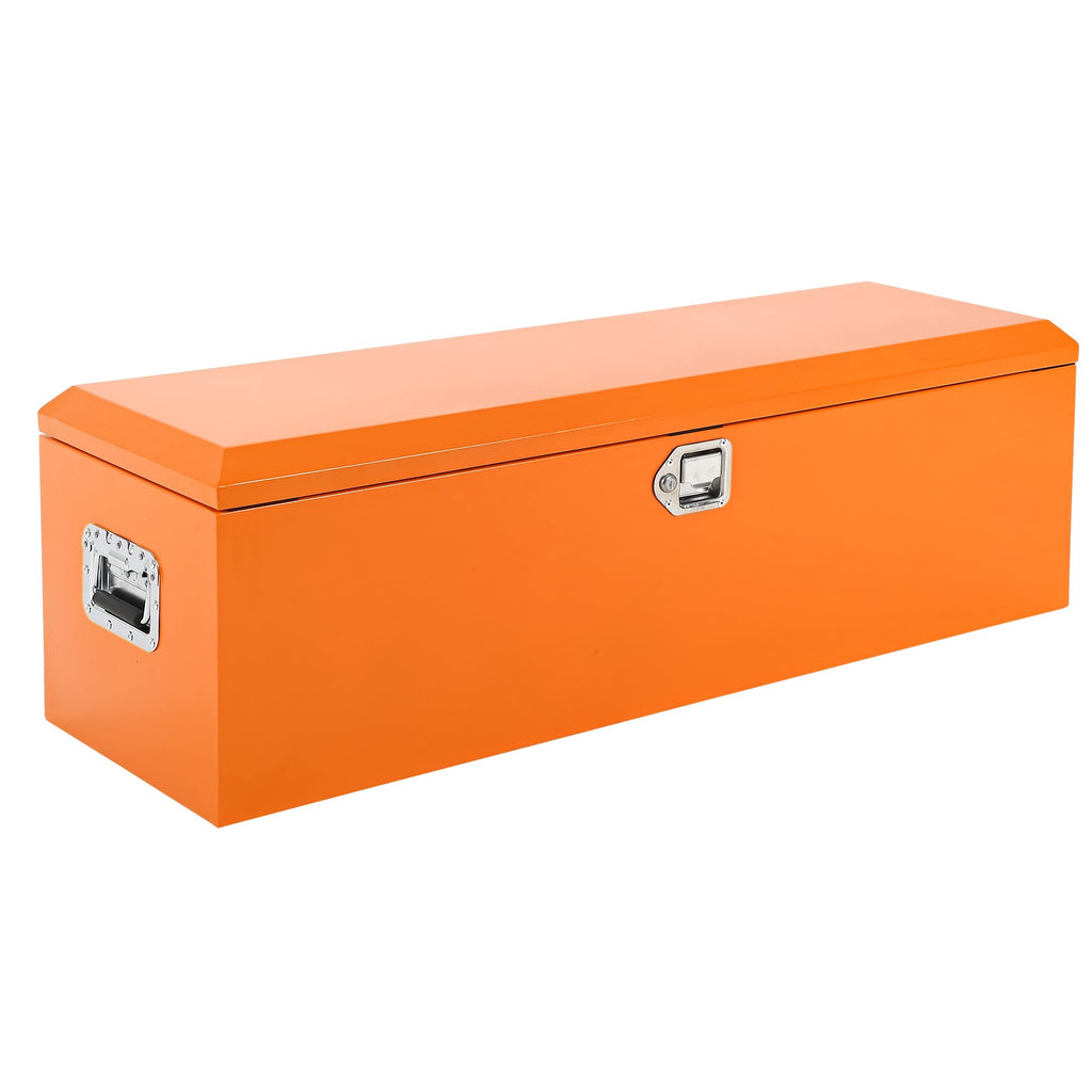 Garvee 48-Inch Steel Truck Bed Tool Box - Diamond Plate Design with Side Handles and Locking Keys, Compact and Durable Storage, Orange