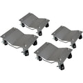 Garvee 4-Tire 16"x12" Car Dolly – 6000-LB Heavy-Duty Vehicle Mover with 360° Rotatable Wheels for Auto Transport Silver