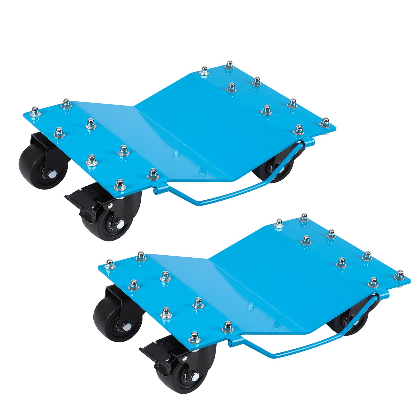 Garvee Car Tire Wheels Set 2 - Manganese Steel, 360° Swivel, Anti-Slip Plate, 16x13 Inch, Blue - Durable, Easy to Maneuver