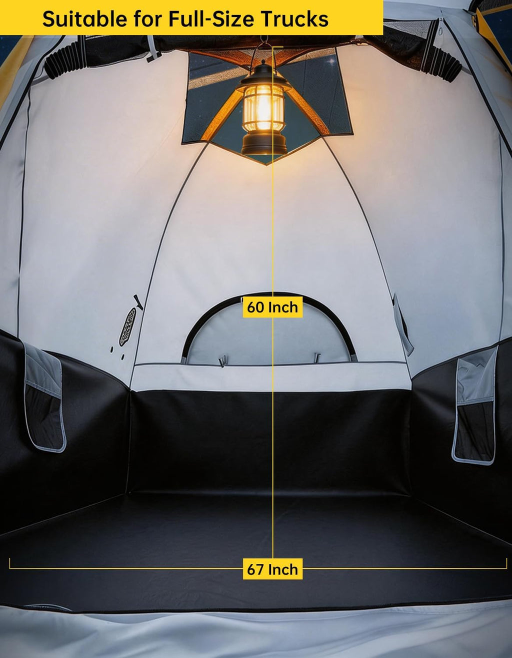 Garvee Pickup Truck Tent With Awning Shade Waterproof Oxford For 5.5-6.3 FT Truck Bed Camping Travel Outdoor Activities