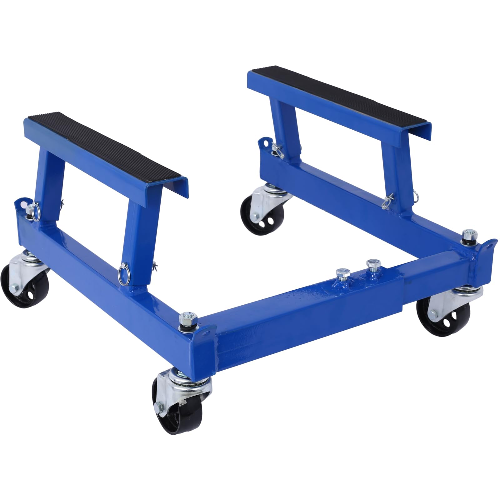 Garvee Motorcycle Engine Cradle Dolly - 1500 lbs Heavy-Duty Design with Rubber Pads, 360-Degree Swivel Wheels, Adjustable Width and Height for Four-Wheelers, Blue