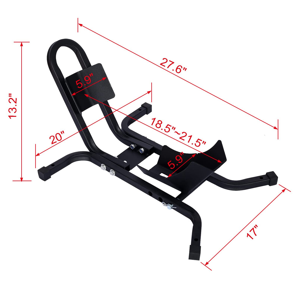Garvee Black Adjustable Trailer Motorcycle Wheel Chock Stand Heavy Duty Tube Front One Size