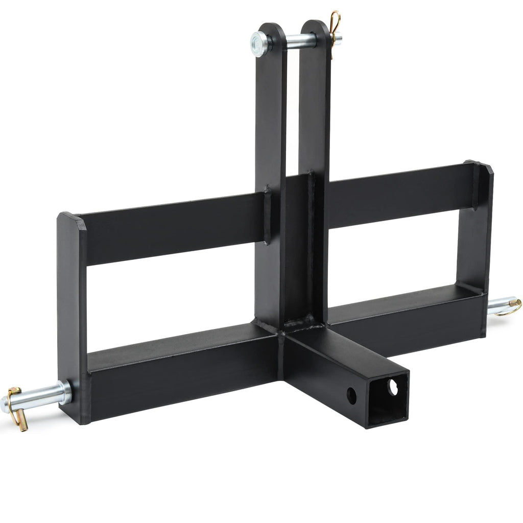 Garvee 3 Point 2" Square Trailer Hitch Receiver Heavy-Duty Steel Black Powder Coated Compatible With Kubota, Mahindra, Ford, Yanmar, John Deere, Massey Ferguson, New Holland