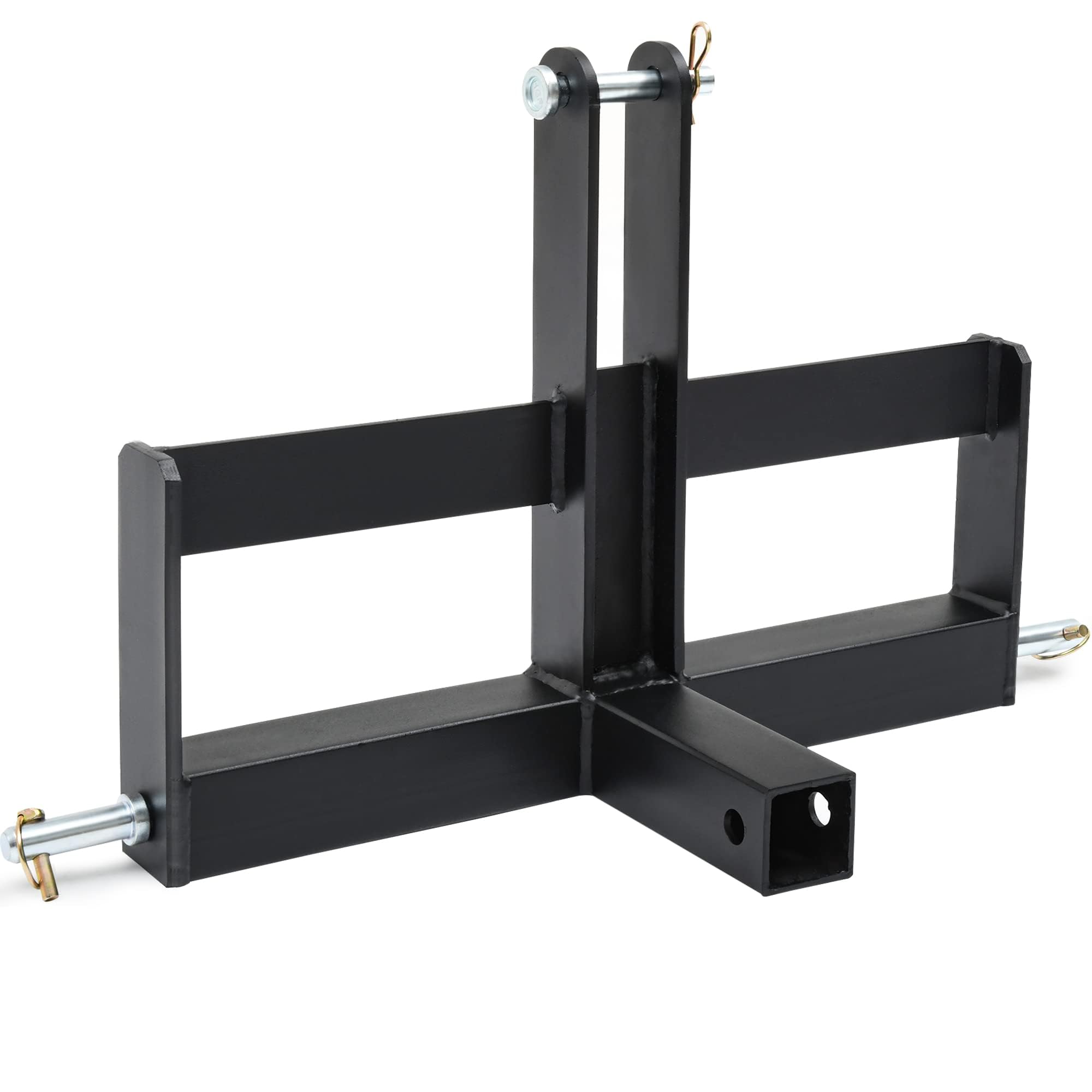 Garvee 3 Point 2" Square Trailer Hitch Receiver Heavy-Duty Steel Black Powder Coated Compatible With Kubota, Mahindra, Ford, Yanmar, John Deere, Massey Ferguson, New Holland