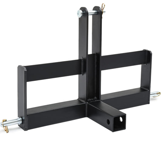 Garvee 3 Point 2" Square Trailer Hitch Receiver Heavy-Duty Steel Black Powder Coated Compatible With Kubota, Mahindra, Ford, Yanmar, John Deere, Massey Ferguson, New Holland