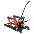 Garvee Hydraulic Motorcycle Lift Jack, 1500 Lbs Capacity Scissor Lift Jack with 4 Wheels and Handle, Portable Foot-Operated Hoist Stand Motorcycle Lift Table for ATV, Motorcycle, UTV, Powersports