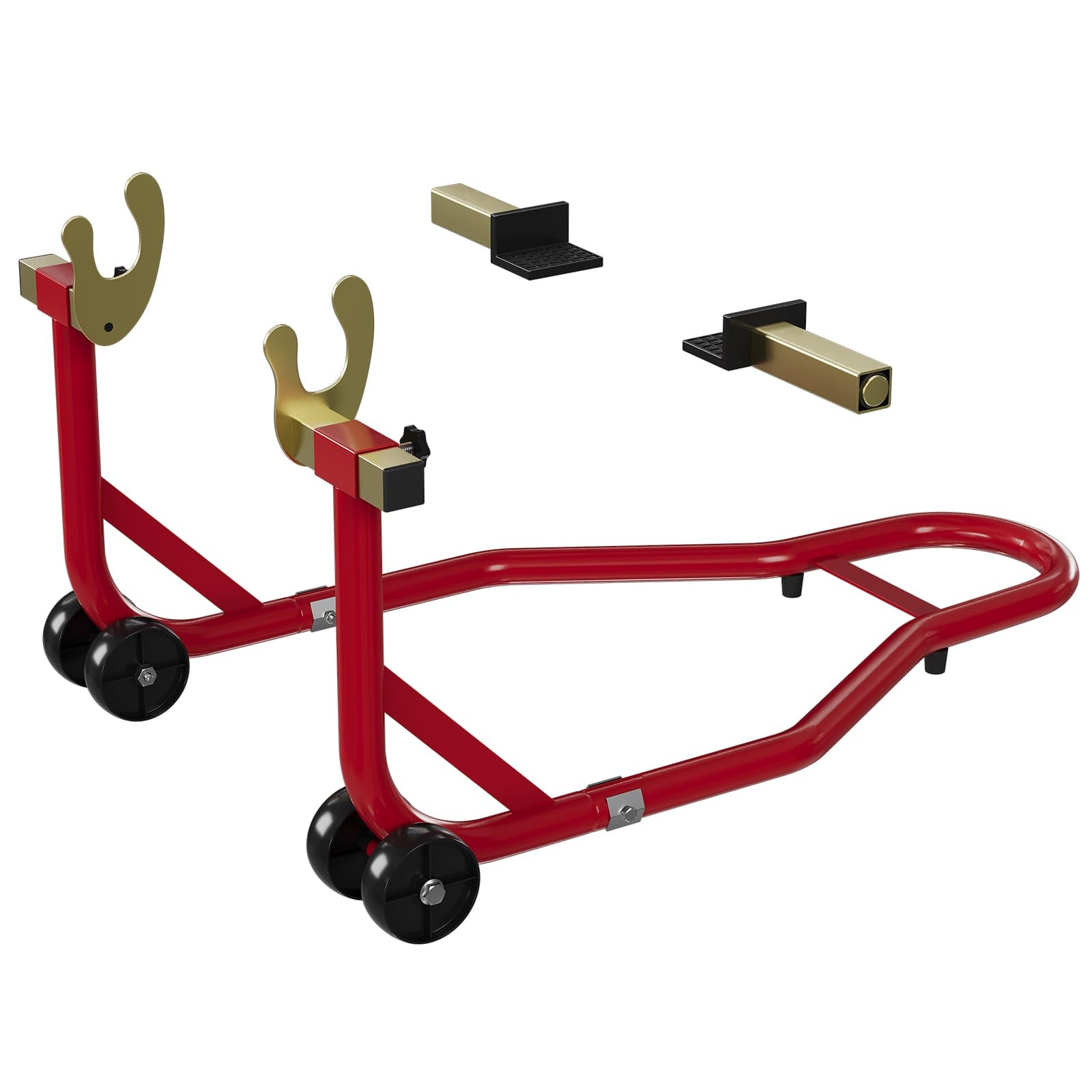 Garvee Motorcycle Stand Lift 450LBS Capacity Front Rear Wheels Lift with U+L Adjustable Swingarm Spool for Maintenance and Repairs, Red