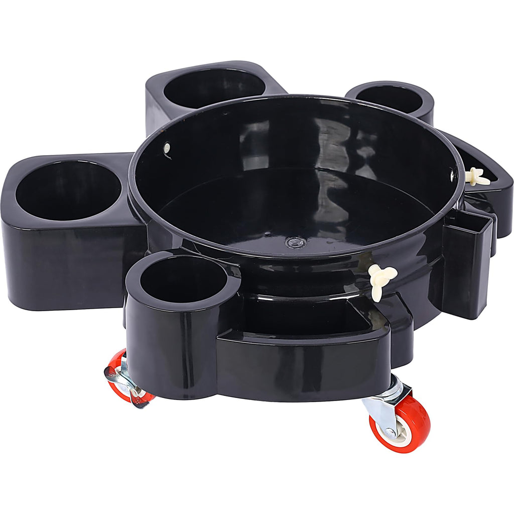 Garvee 11.2 Inch Bucket Dolly 5 Gallon Heavy Duty Detailing Cart with 5 Rolling Swivel Casters 360 Degree Turning for Shop Garage Bottom Support