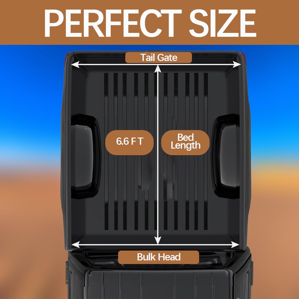 Garvee 6.6ft Roll-Up Soft Tonneau for 14-18 Silverado 1500