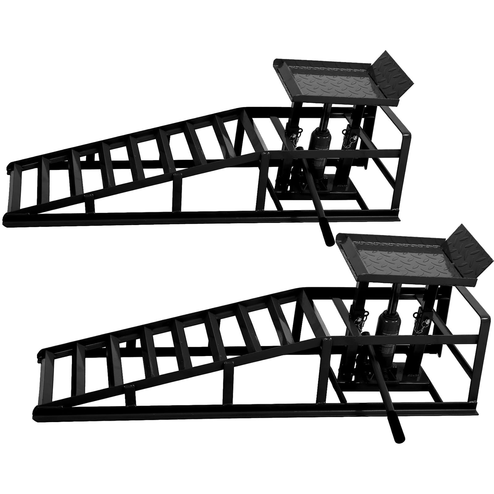 Garvee Car Truck Service Ramps, Heavy Duty Truck Vehicle Lift Ramps, 2 Pack 12000LBS Load Capatity Portable Car Ramps for Oil Changes,Car Lifts for Home Garage,Vehicle Auto Garage Repair (Black)
