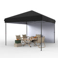 Garvee 10'x10' Pop-Up Canopy Tent - Portable Instant Gazebo with 1 Removable Sidewall, 4 Stakes & Ropes for Outdoor Events, Patio, Party, Camping, Black