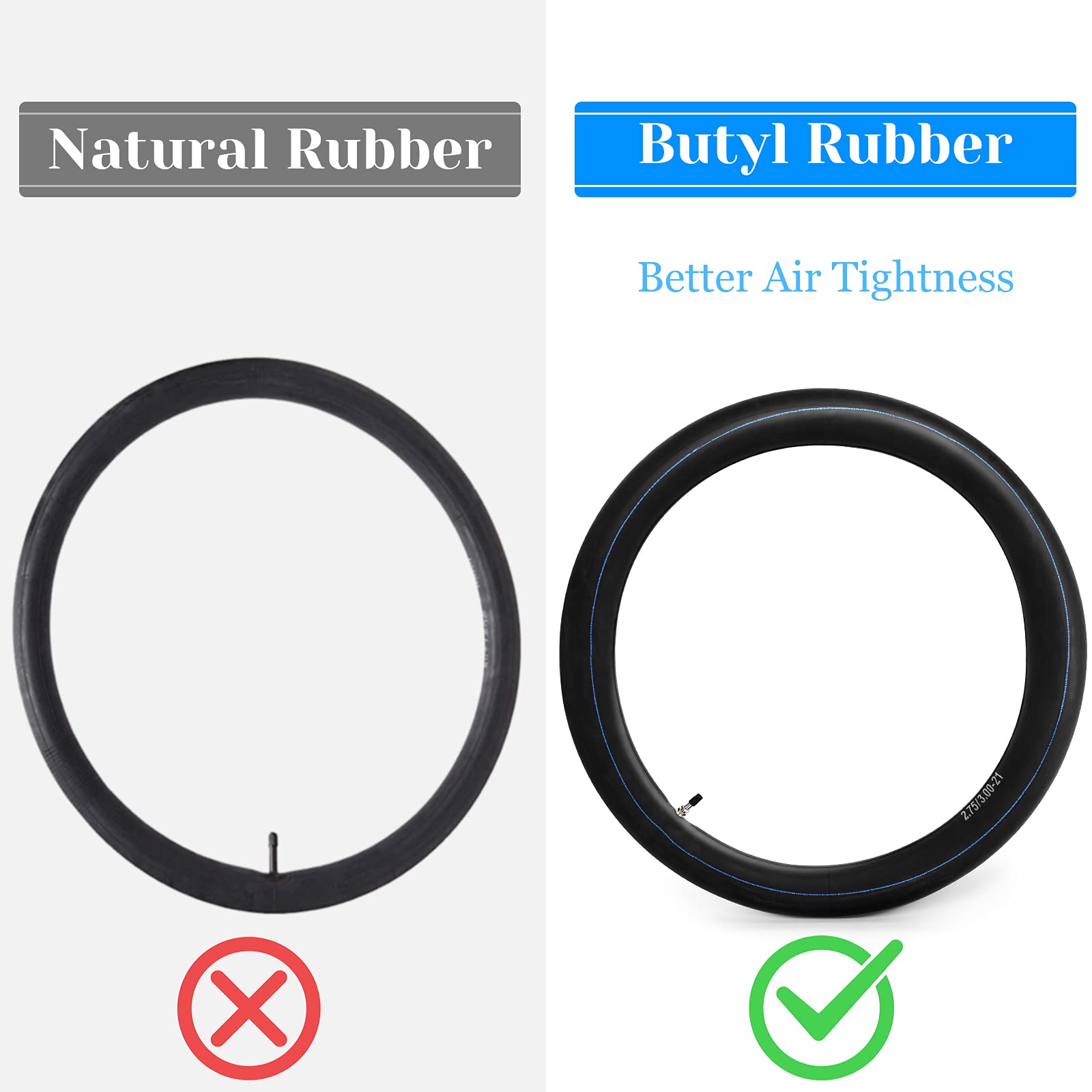 Garvee 2PCS 2.75/3.00-21 Shradler Valve Dirt Bike Inner Tube, 80/100-21 Replacemen Inner Tubes Fits Motorcycle with 21" Tire Compatible with CR250R 450R 500R XR 200 250 Yamaha YZ125 TTR230 TTR250