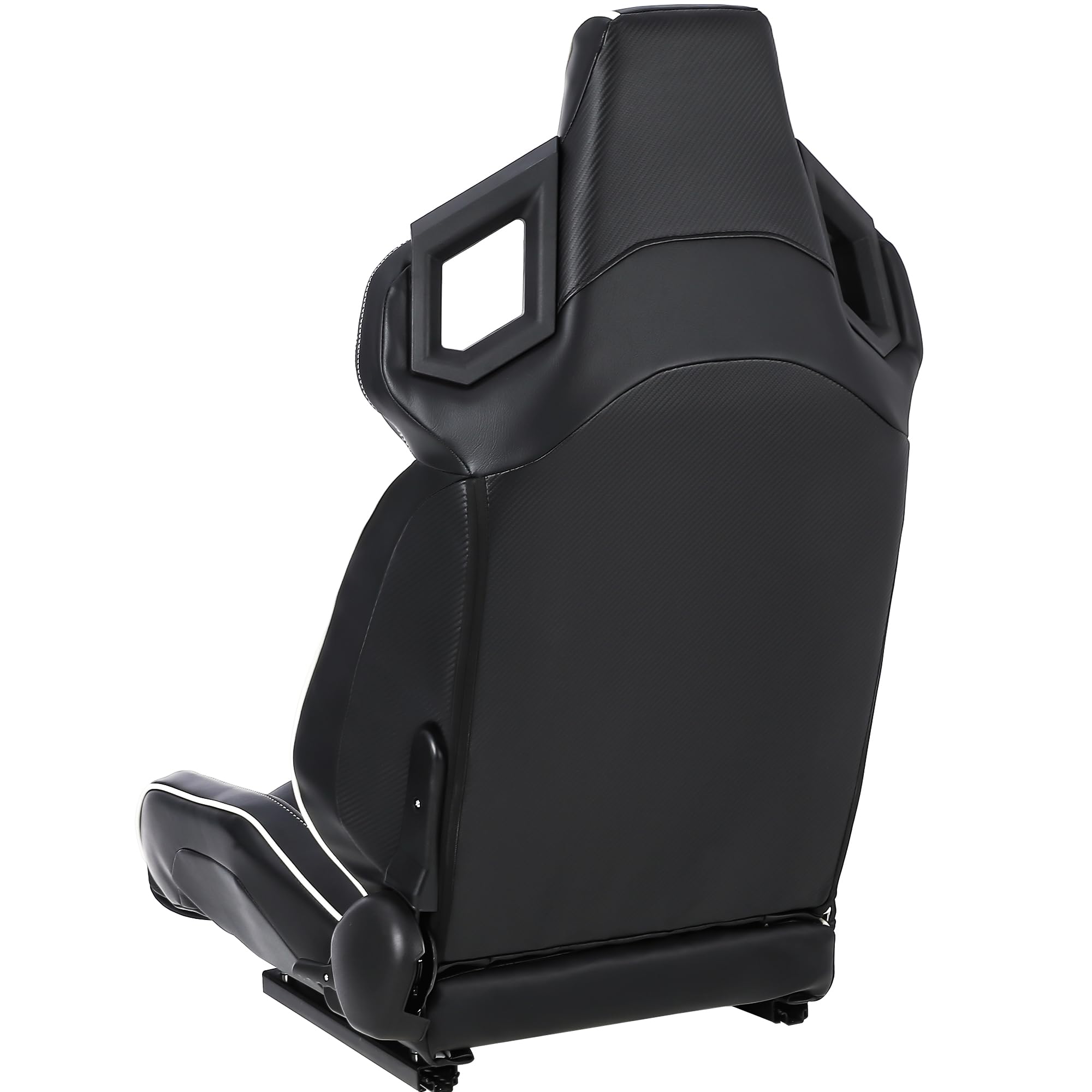 Garvee Reclinable Bucket Seats for Cars,Universal Racing Seats with 2 Sliders,Adjustable PU & Carbon Leather Seats Automatic Sport Seats,1 Passenger Side(Black, 23.6"×19.7"×37.4")