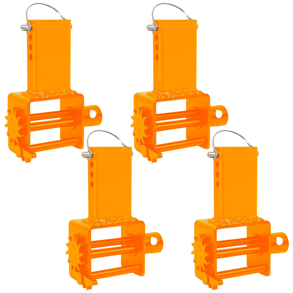 Garvee Trailer Stake Pocket Winch, Pack of 4 Heavy Duty Stake Pocket Winch 16200 Lbs Capacity and 5400 Lbs Load Limit for Flatbed Trailer Trucks Winches, Orange