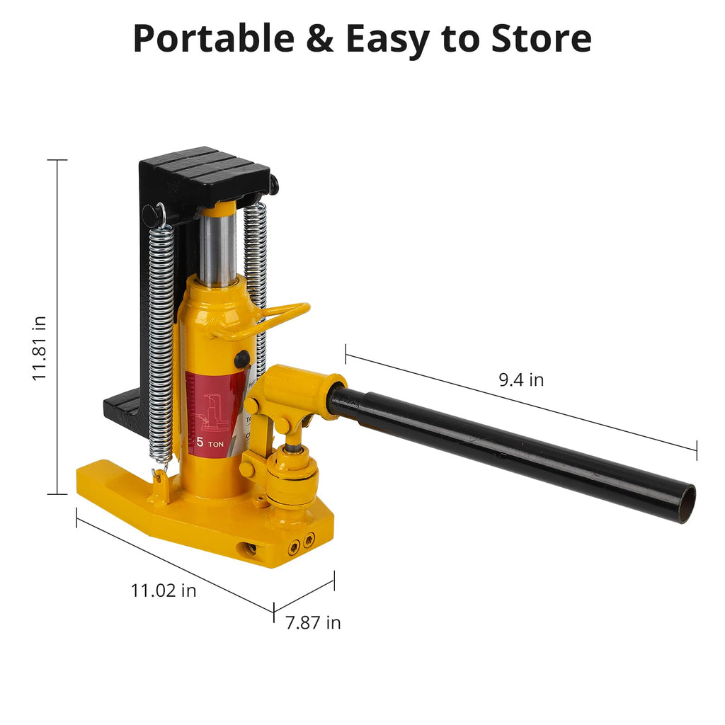 Garvee Toe Jack Lift Hydraulic Machine Floor Jack 2.5T on Toe Jack Lift 5T on Top Lift Jack Manual Hand Pump Heavy Duty Truck Travel Trailer Repair