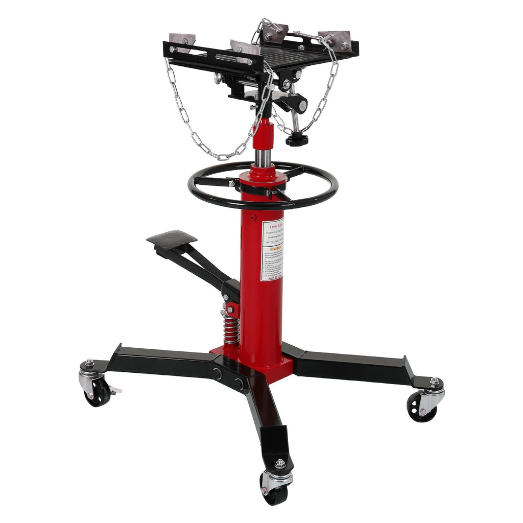 GARVEE 1322 lbs Hydraulic Transmission Jack Lift - Adjustable Telescoping Jack with Anti-Slip Rubber Pad, Pedal Control, and 33.8" to 72.8" Lifting Range