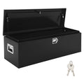 Garvee Truck Bed Tool Box - 48"x15"x15" Heavy-Duty Steel Storage Organizer with Gas Strut Lid, Waterproof Design, and Orange Peel Finish for Pickup, RV, and Trailer, Black