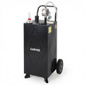 Garvee 30 Gallon Fuel Gas Caddy, Portable Storage Tank with Wheels and Manual Hand Pump for Gasoline and Diesel Transfer, Suitable for ATV, Car, Mower, Tractor, and Boat, Black