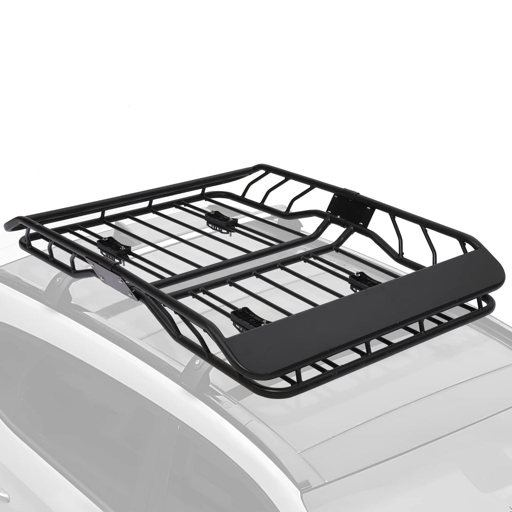 Garvee 63x43 Inch Roof Rack Basket, Heavy Duty Steel Basket Universal Rooftop Cargo Carrier, 300Lbs Load Roof Basket for SUV Pick Up Truck Cars