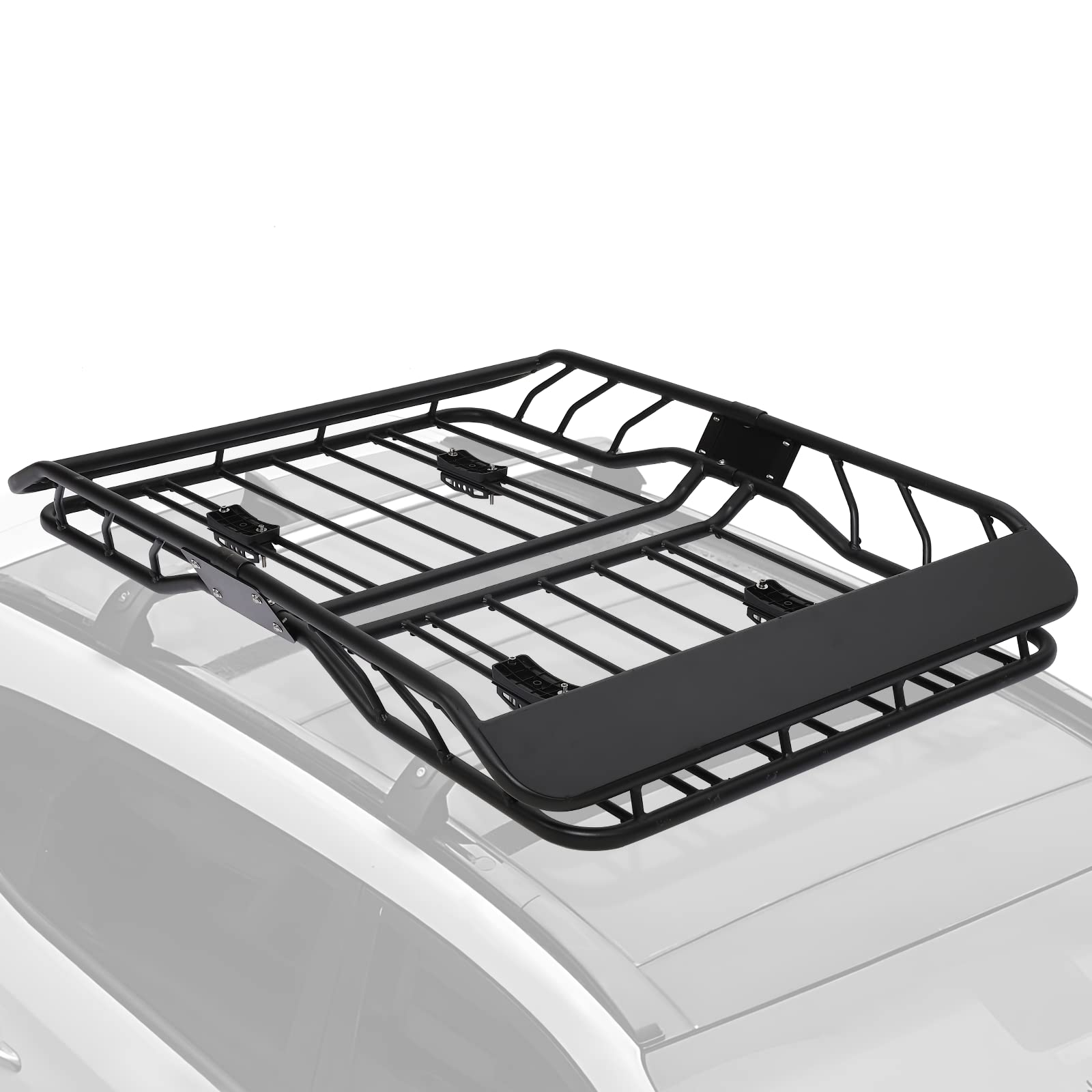 Garvee 63x43 Inch Roof Rack Basket, Heavy Duty Steel Basket Universal Rooftop Cargo Carrier, 300Lbs Load Roof Basket for SUV Pick Up Truck Cars