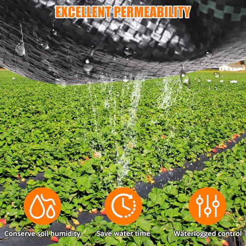Garvee 3.2OZ Weed Barrier Landscape Fabric, 6 * 300FT Heavy Duty Garden Weed Fabric, Woven PP Weed Control Cover, Driveway Cloth, Geotextile Fabric for Landscaping, Ground Cover, Weed Blocker Mat