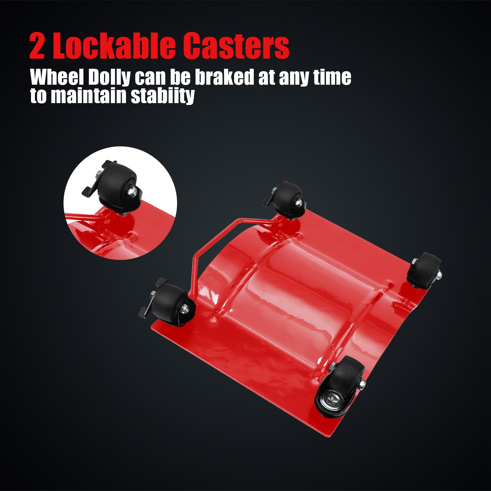 Garvee Wheel Dolly, 6000 lbs/2722 kg Car Moving Dolly, Wheel Dolly Car Tire Stake Set of 4 Piece, Heavy-duty Car Tire Dolly Cart Moving Cars, Trucks, Trailers, Motorcycles, and Boats, Red
