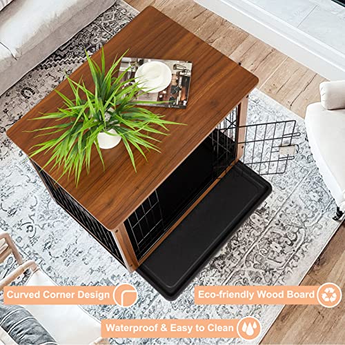 Garvee 31 Inch Wooden Dog Crate Furniture Dog Crate End Table