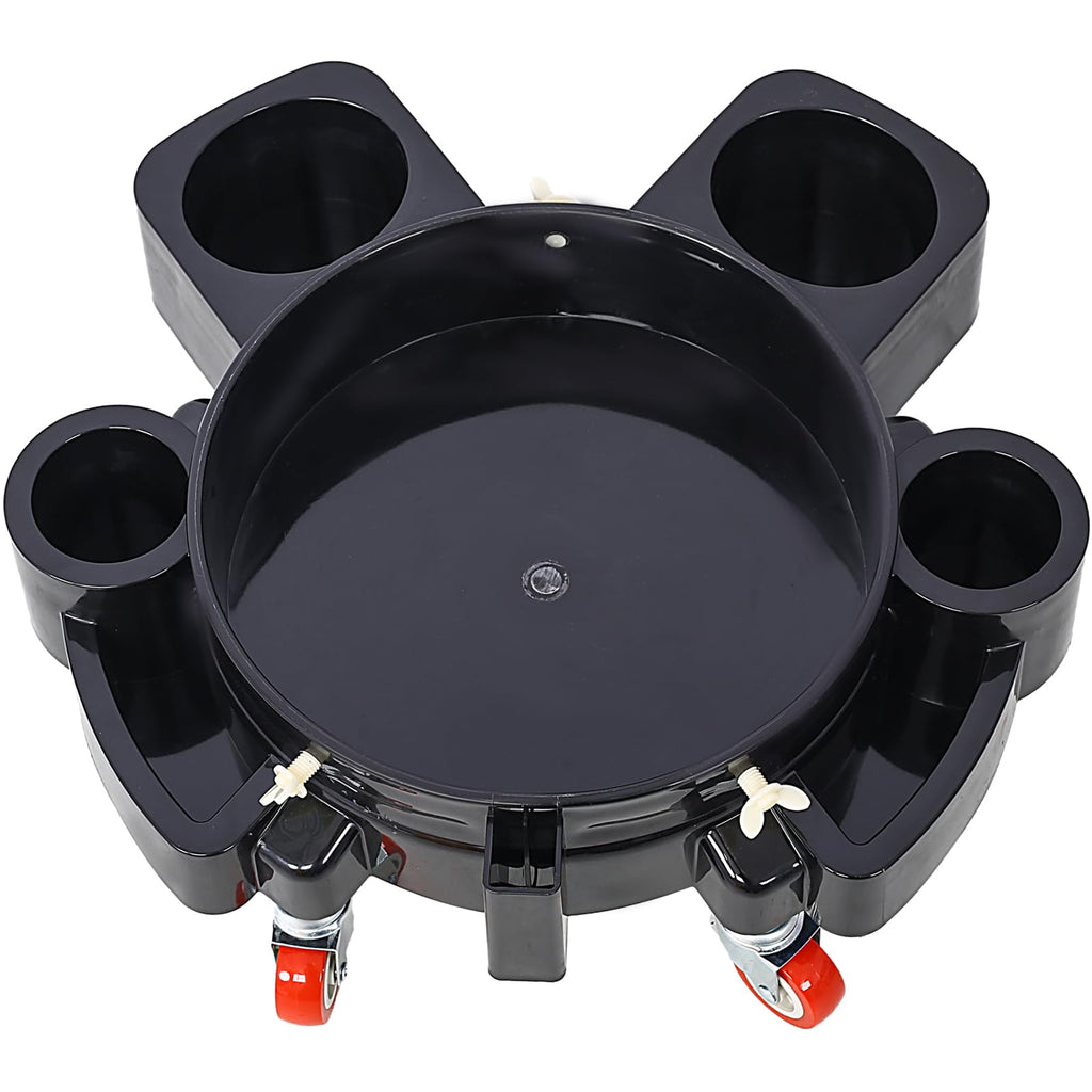 Garvee 11.2 Inch Bucket Dolly With 5 Roll Swivel Casters For Car Wash And Garage, Removable, Durable Polypropylene, Black