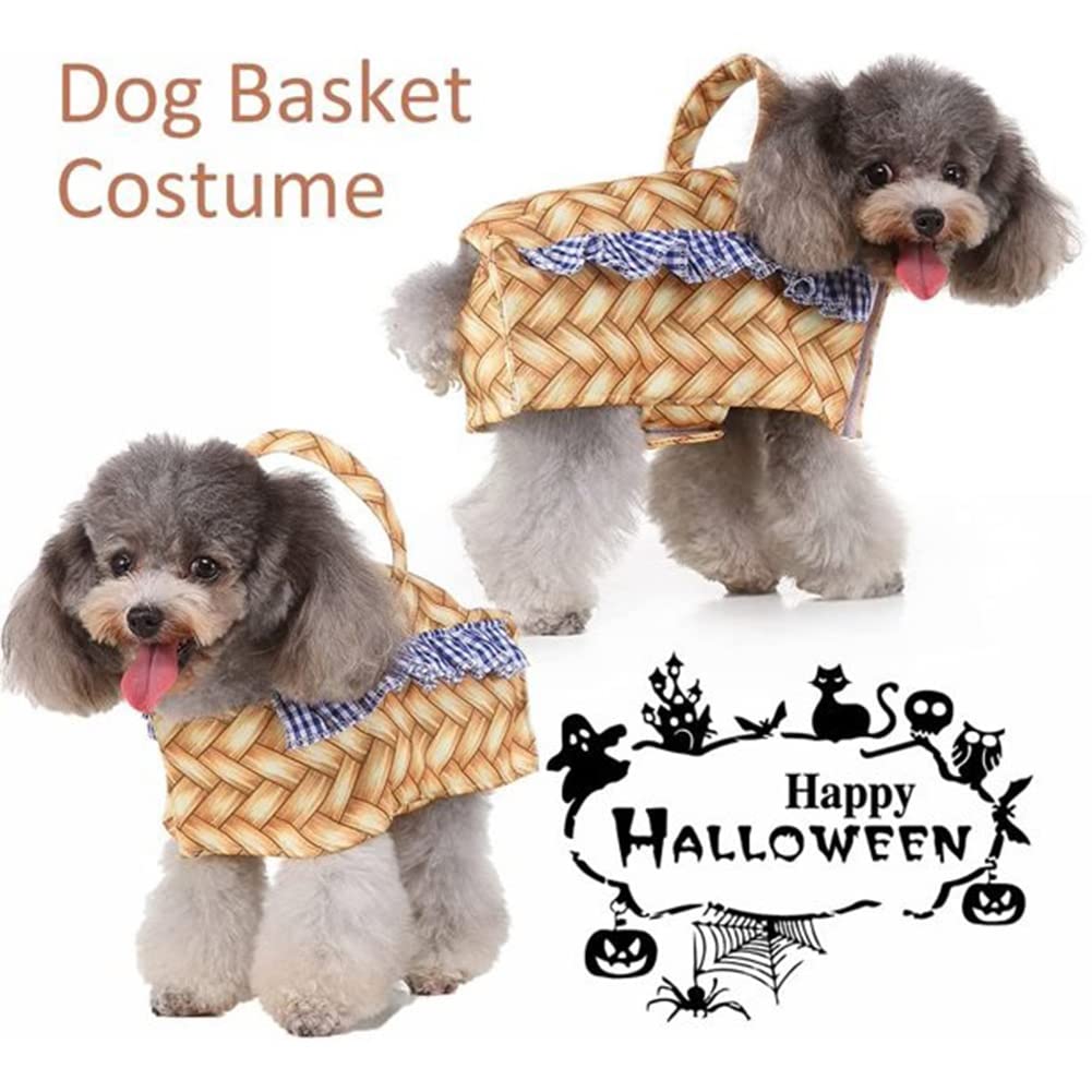 Garvee Dog Costumes Pet Dog Basket Costumes Funny Dress Up Clothes Pet Supplies for Halloween Christmas Birthday Party S