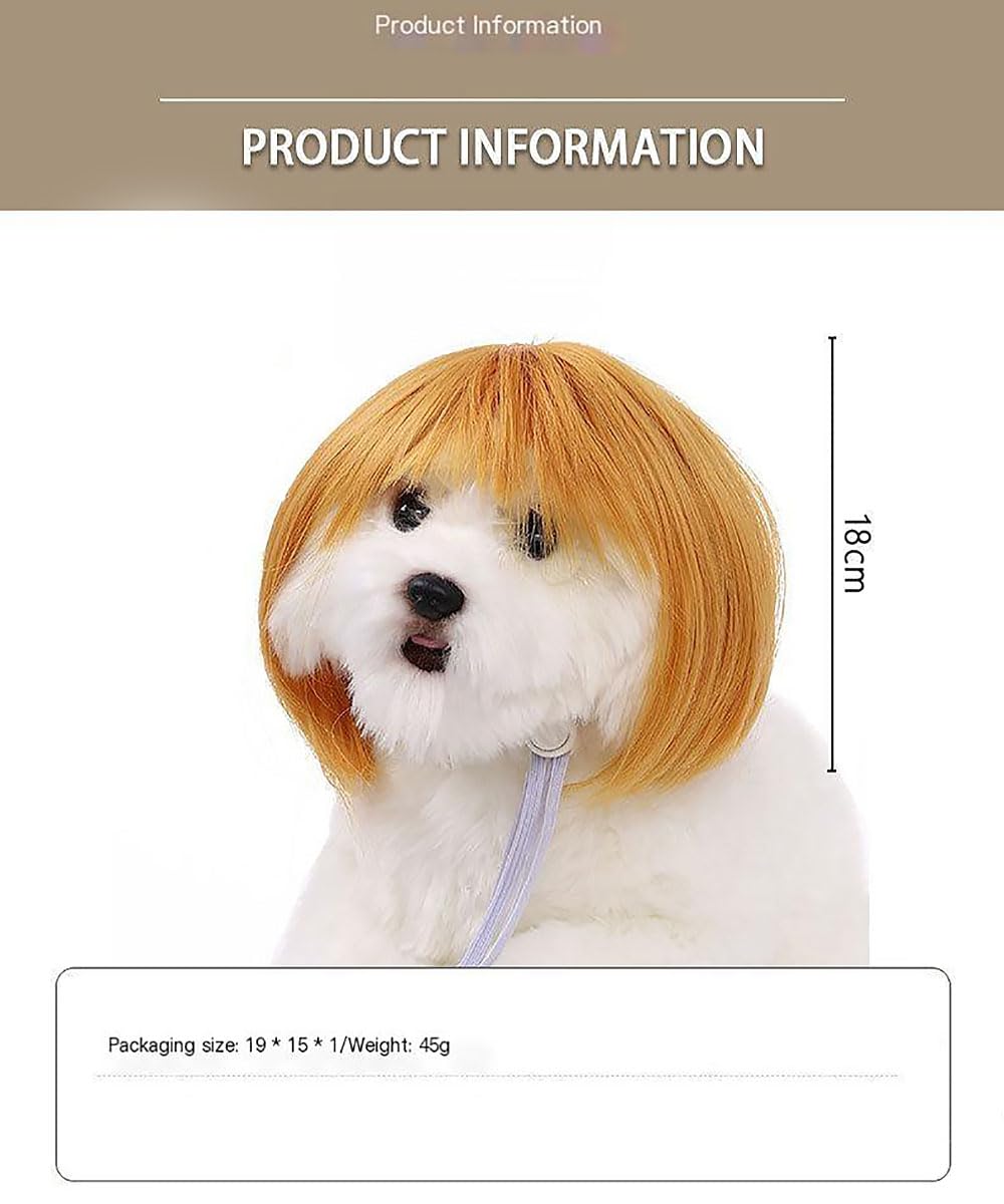 Garvee Funny Dog Cosplay Wig, Fashion Headwear Apparel Toy, Pet Supplies, Dog Dress Up for Halloween, Christmas, Parties, Festivals, Dog Wigs for Small Medium and Large Dogs