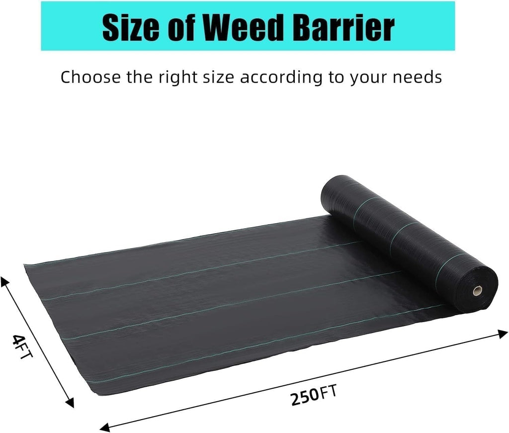 Garvee 4ft x250ft Weed Barrier Landscape Fabric, 1.8oz Ground Cover